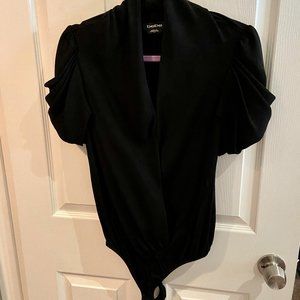 BEBE Womens Black Short-Sleeve Bodysuit Sz. L